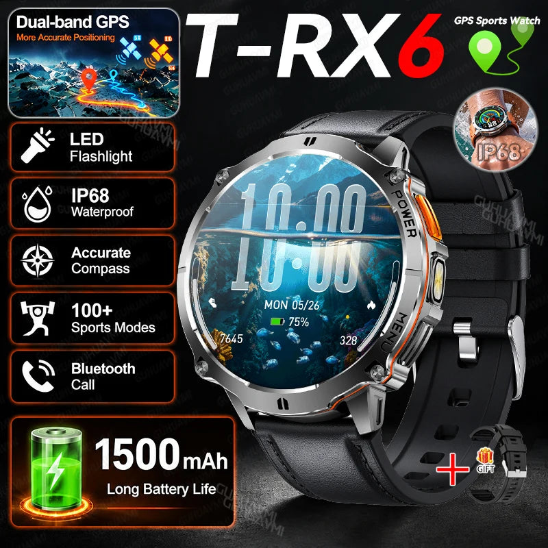 T-RX6 Ultra GPS Sports Smartwatch with Compass
