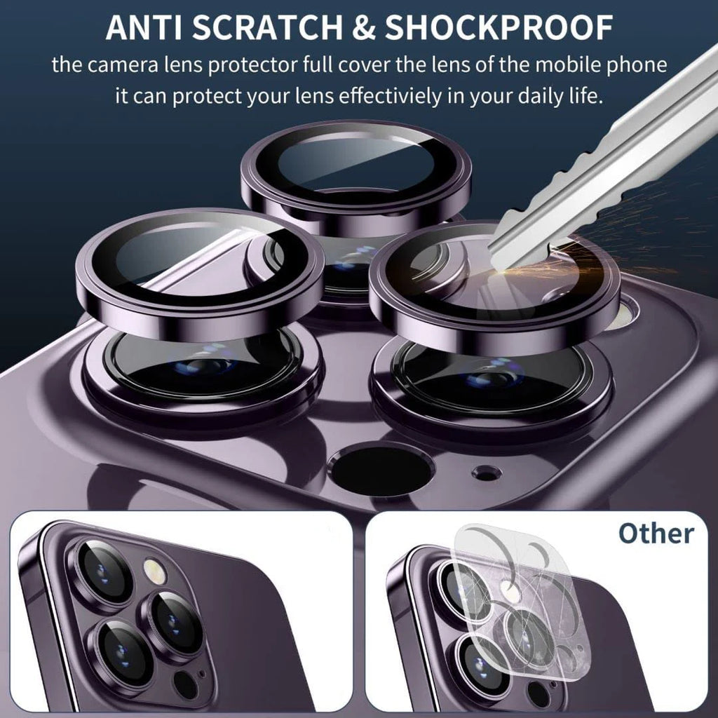 Original Deep Purple Camera Lens Protection For iPhone DUO 18Pro 18 ProMax 16 15 14 17ProMax Tempered Glass Protector Accessory