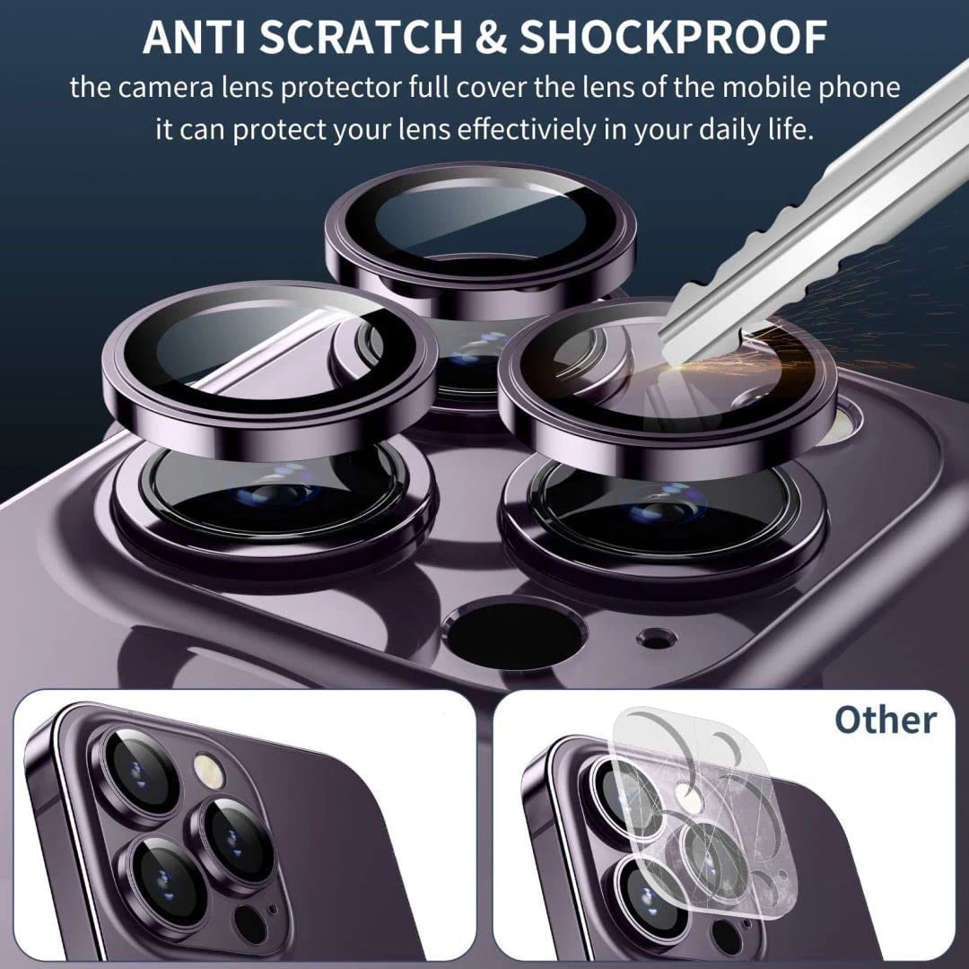 Original Deep Purple Camera Lens Protection For iPhone DUO 18Pro 18 ProMax 16 15 14 17ProMax Tempered Glass Protector Accessory