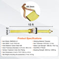 SucceBuy 4pcs 2/4/8M Ratchet Strap Tie Down Cargo Belt with Metal Buckle Tensioner Strong Lashing for Luggage Car Motorcycle
