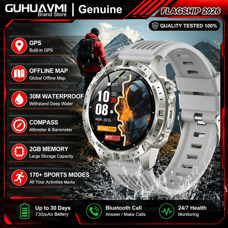 GPS Outdoor AMOLED Smartwatch with Offline Map Feature