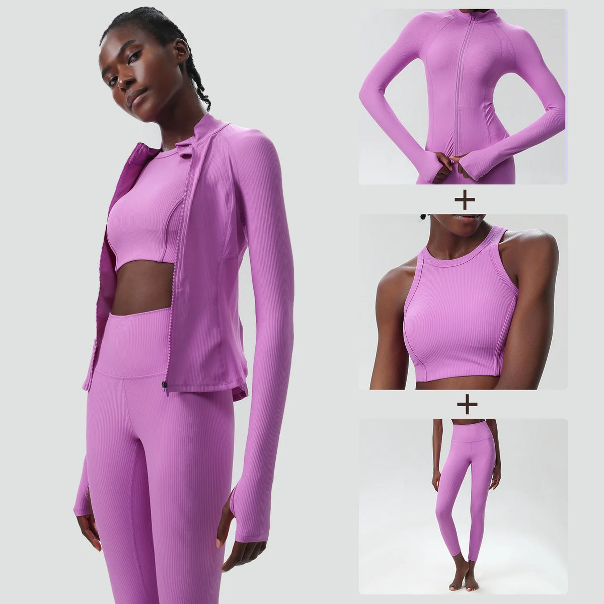 Ensemble yoga femme, 3 pièces