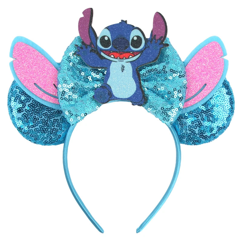 2026 New Style Sequin Ear Headband Sequin Bows Girl Adult Kids Halloween Party Cosplay Hair Accessories Princess Hairband