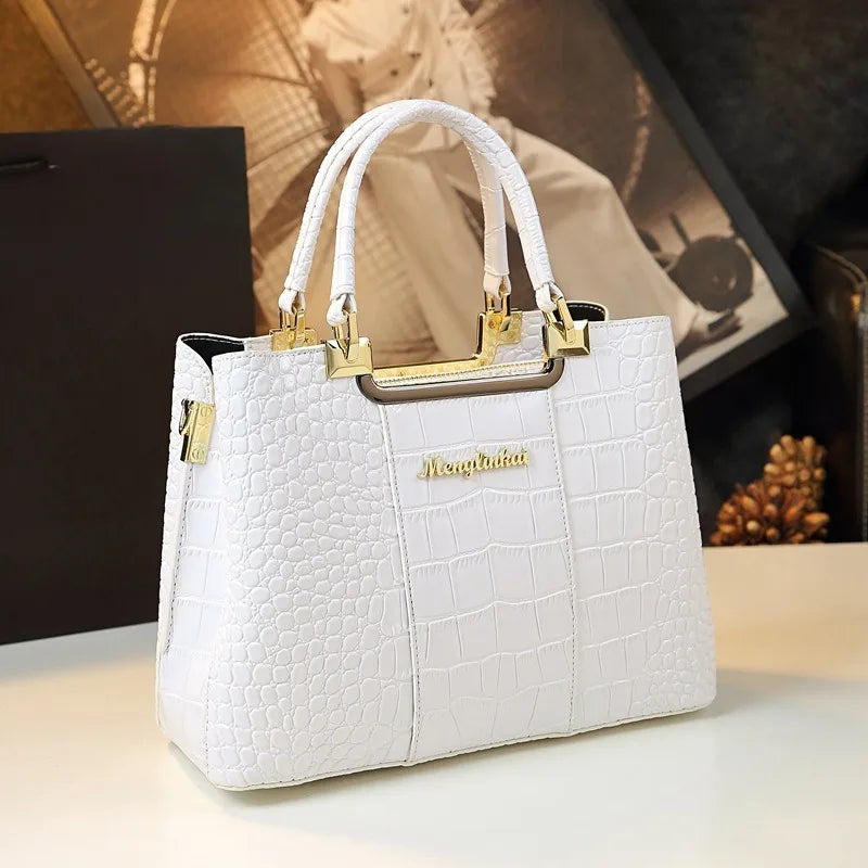 2026 New Fashionable Crocodile Pattern Elegant Middle-Aged Women's Bag Light Luxury Brand Handbag