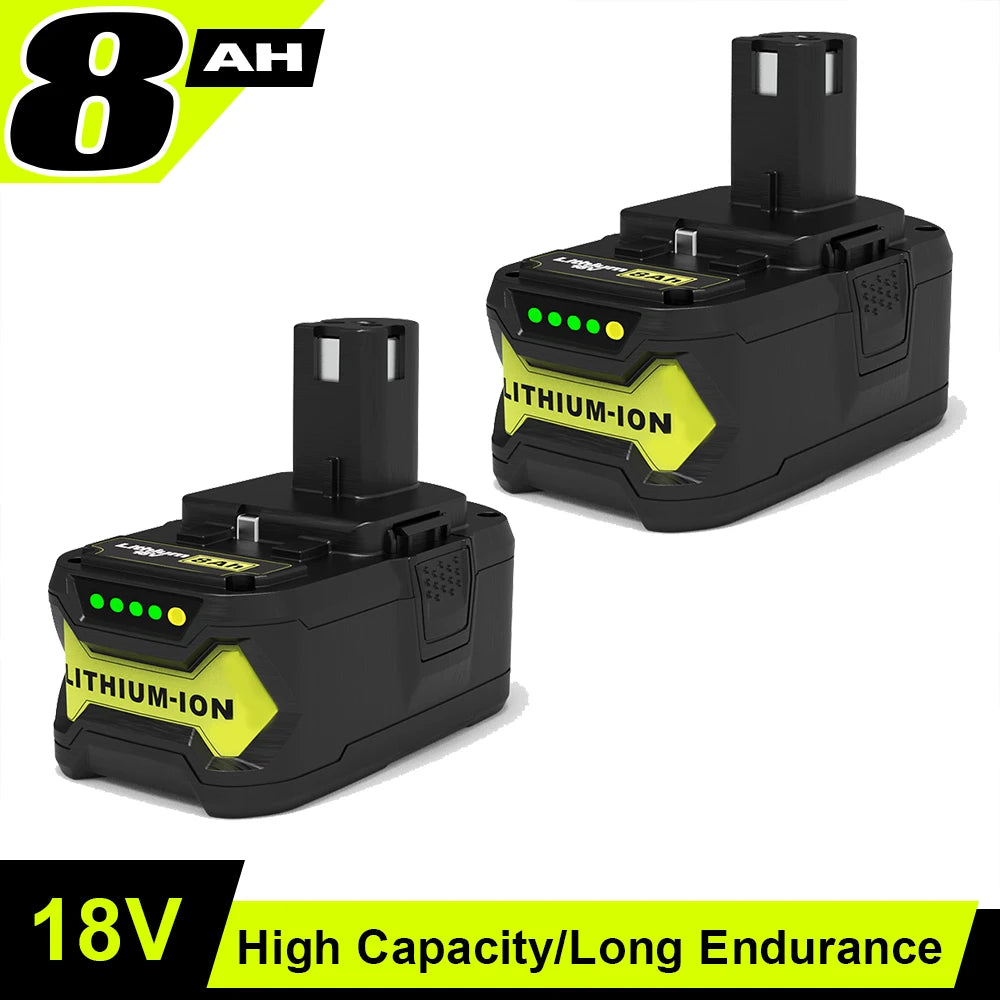 Für RYOBI 18-V-Hochleistungs-Lithium-Akku, geringe Selbstentladung, geeignet für alle RYOBI-Werkzeuge P104, P107, P108, P109, RB18L20
