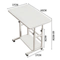 Voltsify Mobile Over-Height Adjustable Mobile Table Overbed Desk with Shelves, Wheels, and Laptop Tray Stand