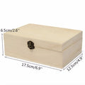 New Home Storage Box Natural Wooden With Lid Golden Lock Postcard Organizer Handmade Craft Jewelry Case Wooden Box Casket Home