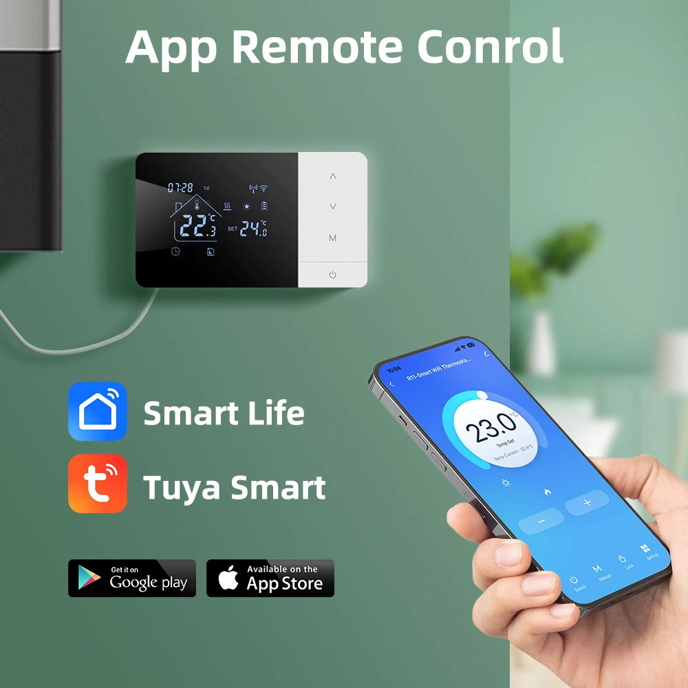 Beok Smart Battery Powered Thermostat for Gas Boiler Heating/Cooling Temperature Controller Alexa Google Home