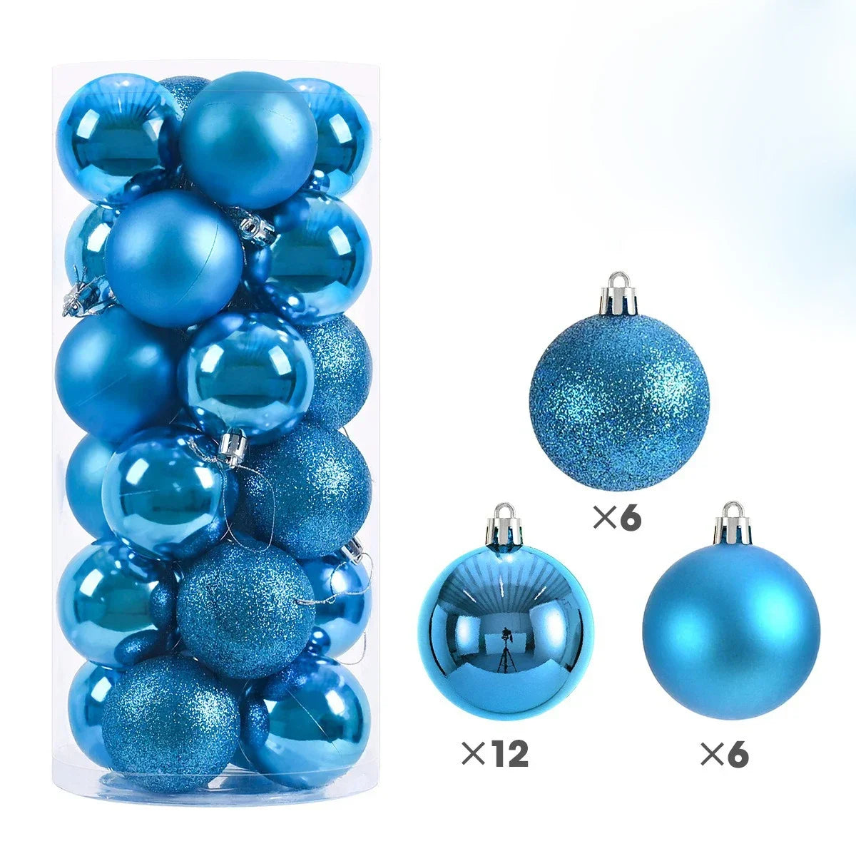 2025 24Pcs 3/4/6CM Christmas Balls Big Ball Christmas Tree Pendant Ornaments for Party Decor New Year Navidad Gifts Accessory
