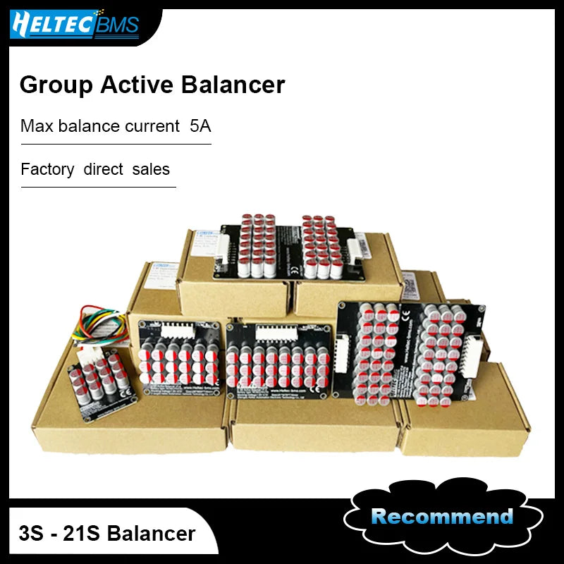 Heltec Großhandel Aktiver Equalizer Balancer 5A 3S-21S 4S 6S 7S 8S 14S 16S 17S  20S 21S LiFePO4/LiPo/LTO Batterie Energiespeicher-Kondensator