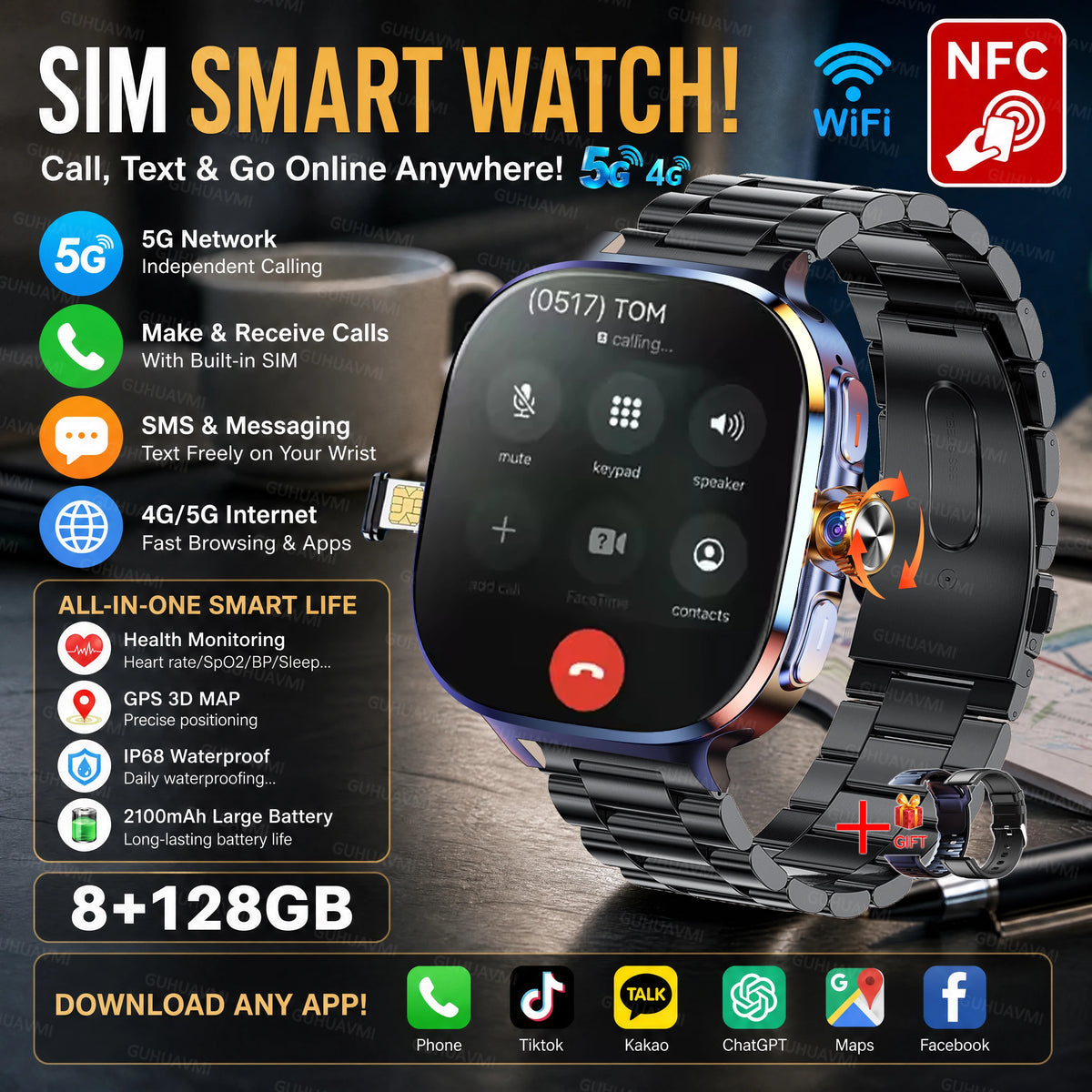 Smartwatch M99 AMOLED da 2,4″ con app HiSportPro