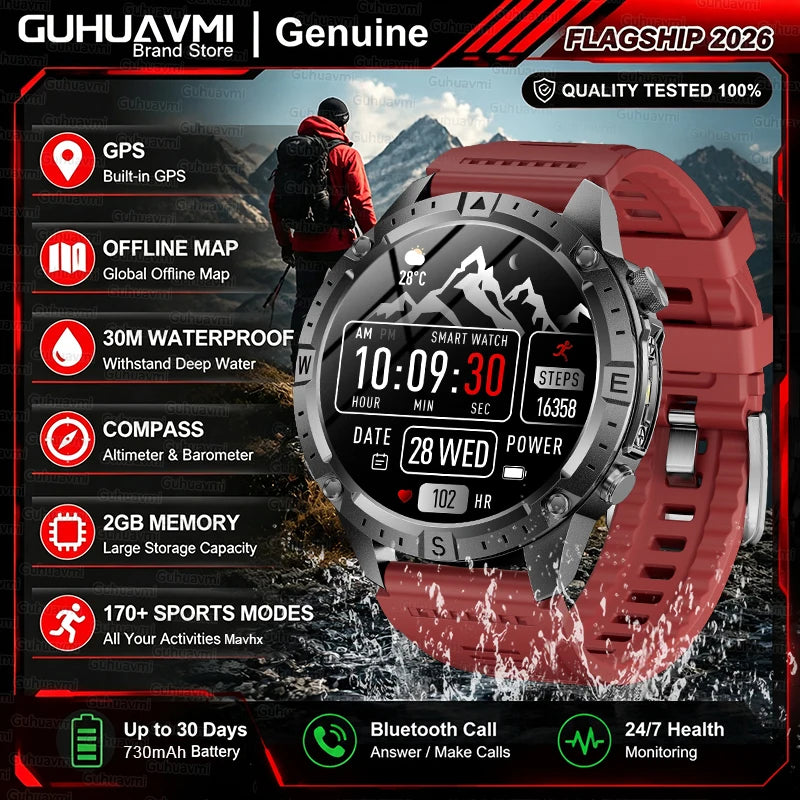 GPS Outdoor AMOLED Smartwatch with Offline Map Feature