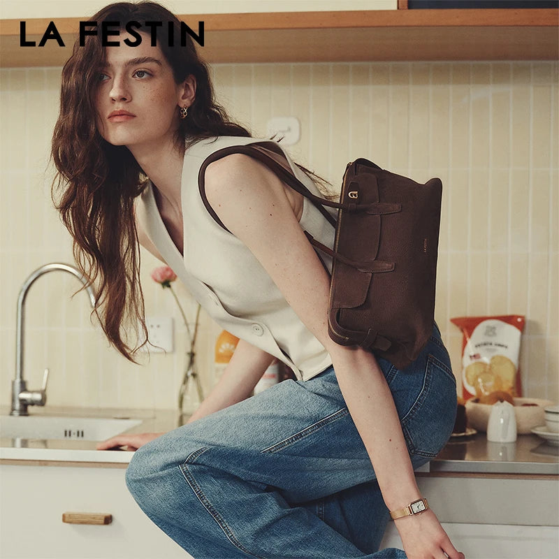 LA FESTIN Original Brand Women's Bag New Shoulder Bags Handbag Designer Bags Woman Luxury 2026 Tote Bags Leather Bag