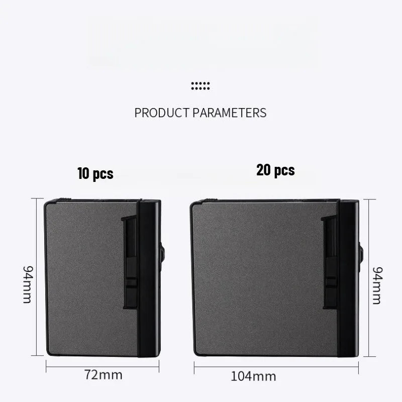 Integrated Cigarette Case with Lighter 10 Cigarettes, Refillable, Portable, Moisture-proof, Sweat-proof and Pressure-resistant