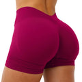 Pantaloncini da palestra donna senza cuciture, pantaloncini da yoga, abbigliamento fitness per allenamento, leggings corti push-up, pantaloncini sportivi a vita a V