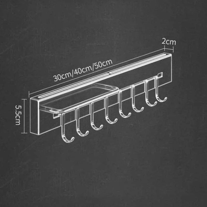 Soporte de acero inoxidable para colgar utensilios de cocina, organizador de pared para cucharas, cuchillos y accesorios de cocina.