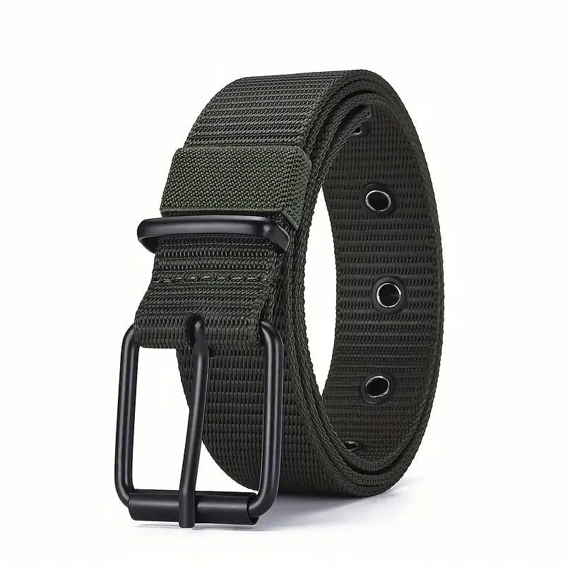 1 Stück Herren-Gürtel aus strapazierfähigem Nylon-Canvas – robuster taktischer Arbeitsgürtel mit stilvoller Steckschließe für den Alltag
