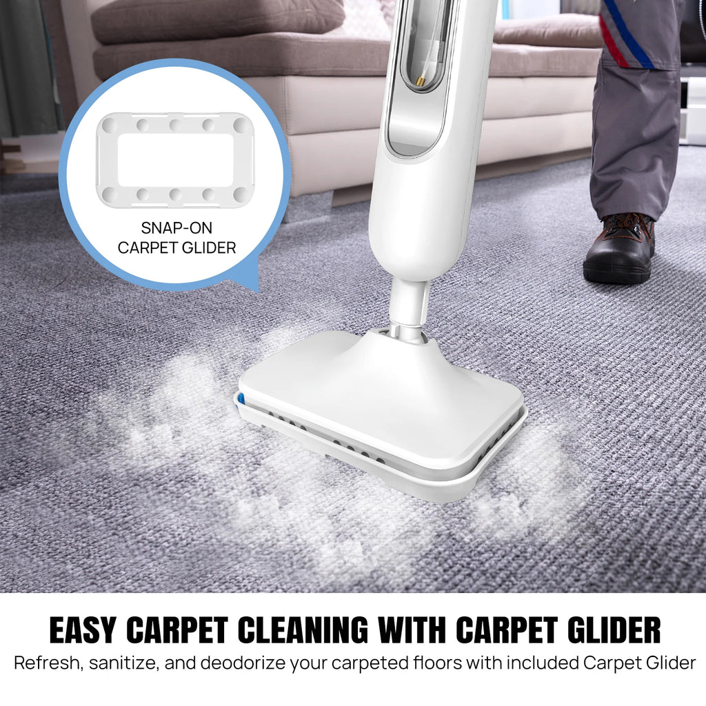 Mopa vaporizadora White Home 1500 W, vaporizador de suelos de 2 velocidades con mango extraíble para baldosas y madera