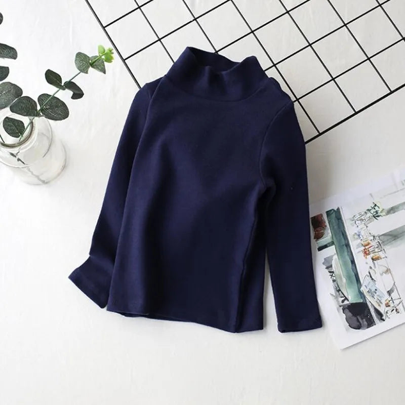 Kids’ Cotton Long-Sleeve Turtleneck Top