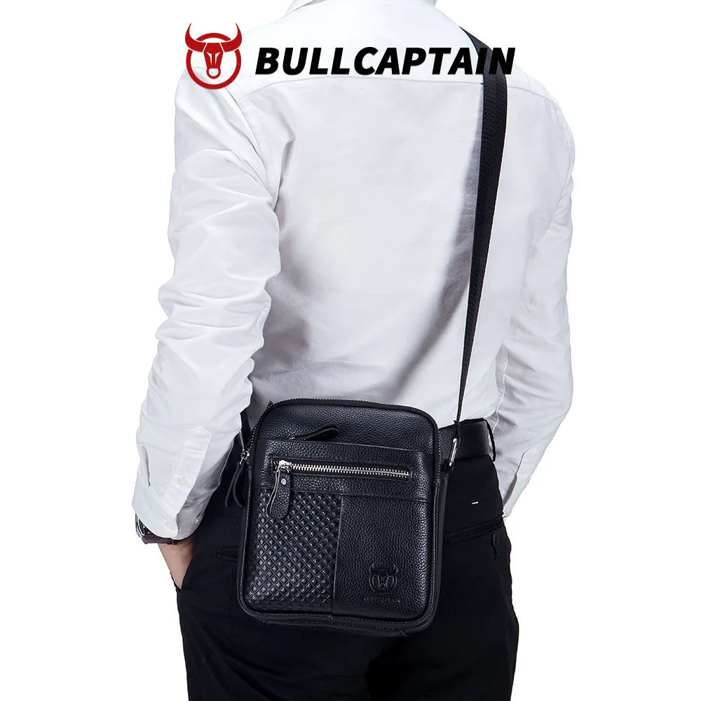 BULLCAPTAIN Genuine Leather Messenger Bag
