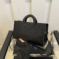 Women's Crocodile Pattern PU Leather Handbags Green Square Bag Fashion Brand Shoulder Messenger Bags Female Clutches