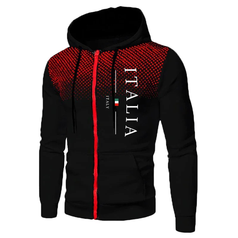 Beliebter Herren-Trainingsanzug für Herbst und Winter mit Kapuzenjacke mit Reißverschluss und Jogginghose, urbaner lässiger Sportanzug für tägliches Training