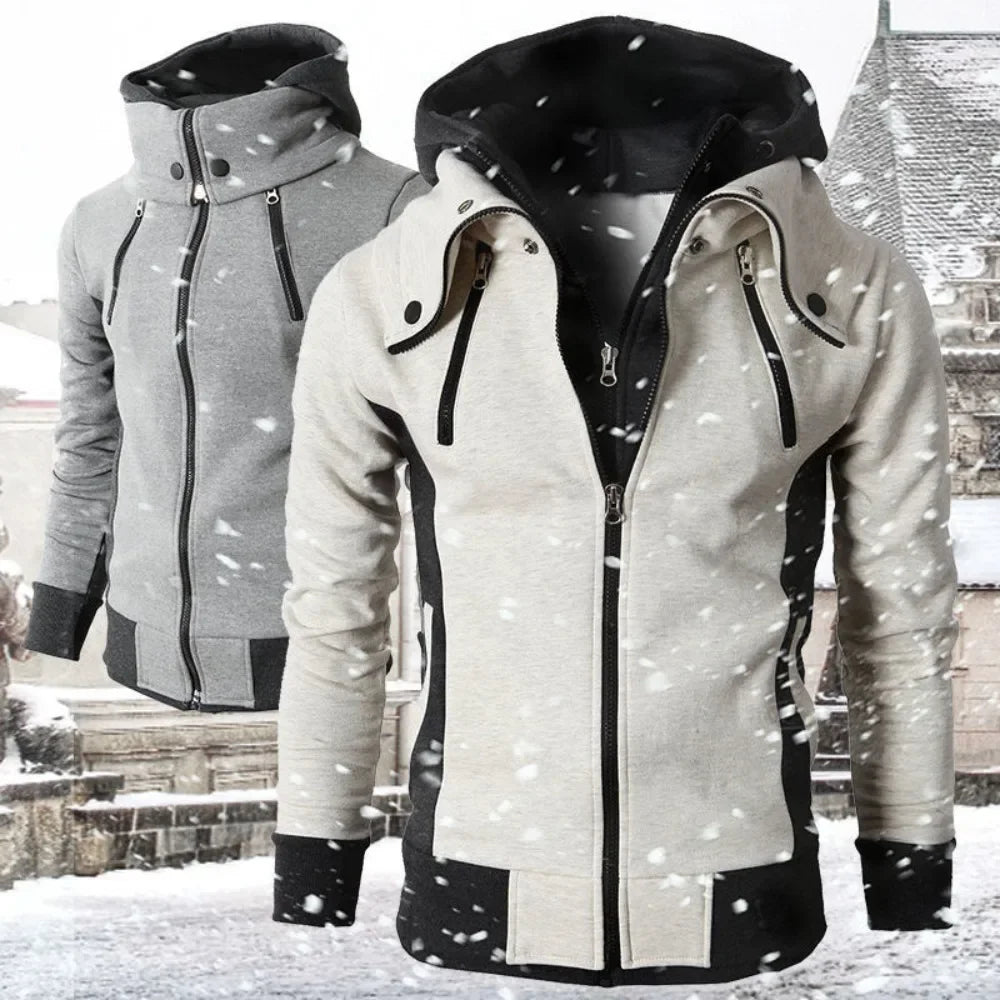 Zip Up Men's Hoodies Autumn Winter Thicken Fleece Male Heavyweight Hooded Jacket Warm Coats Outdoor Jackets for Men