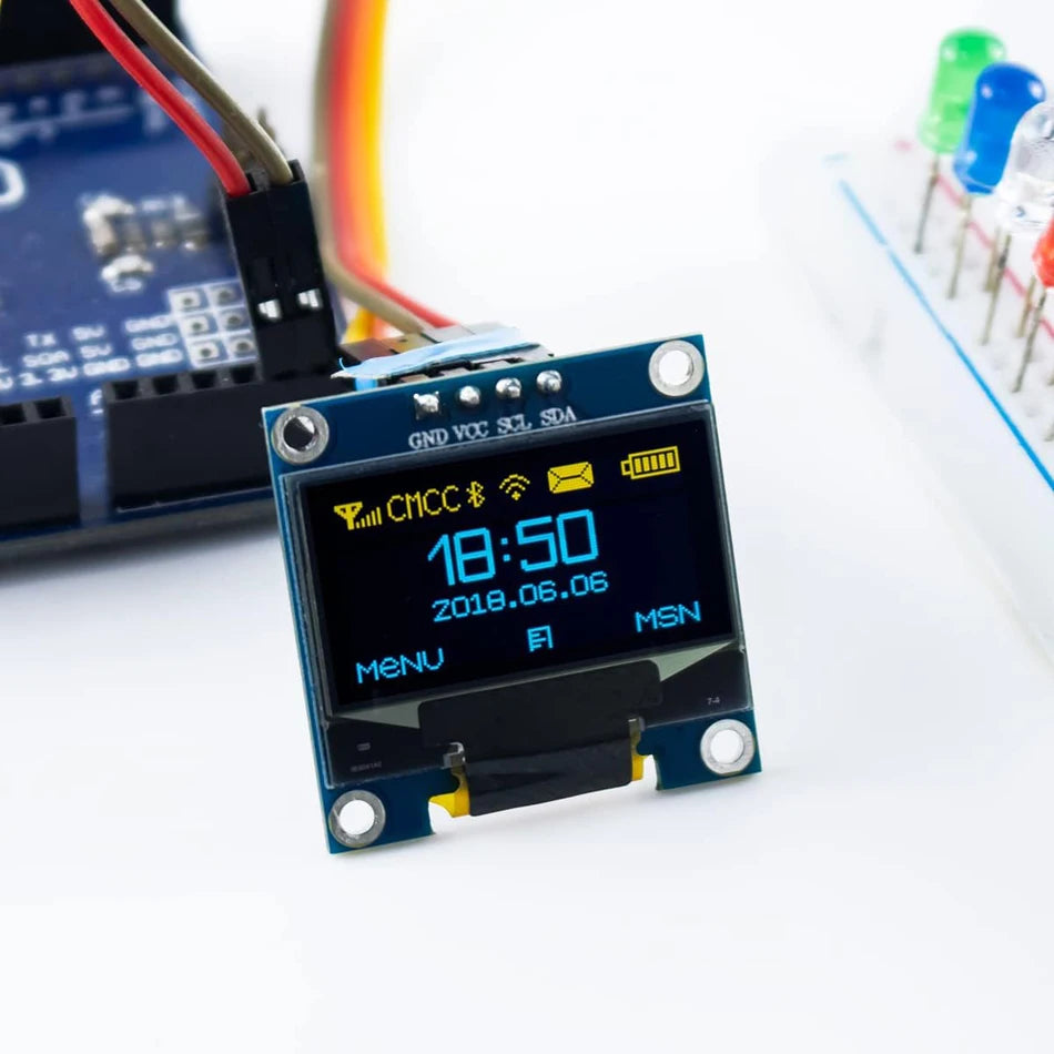 Módulo de pantalla OLED de 0,96 pulgadas, I2C IIC, 128x64, SS-D-1306, 3,3 V-5 V, azul/azul, amarillo/blanco, para Arduino, ESP32 y ESP8266