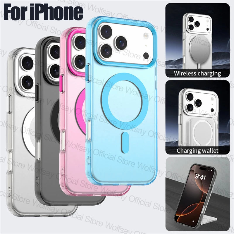 Magnetic For iPhone 18 Pro Max Case Magnetic Wireless Charging Cover iPhone 18 iPhone 18 Pro Max Matte TPU Protective Phone Case