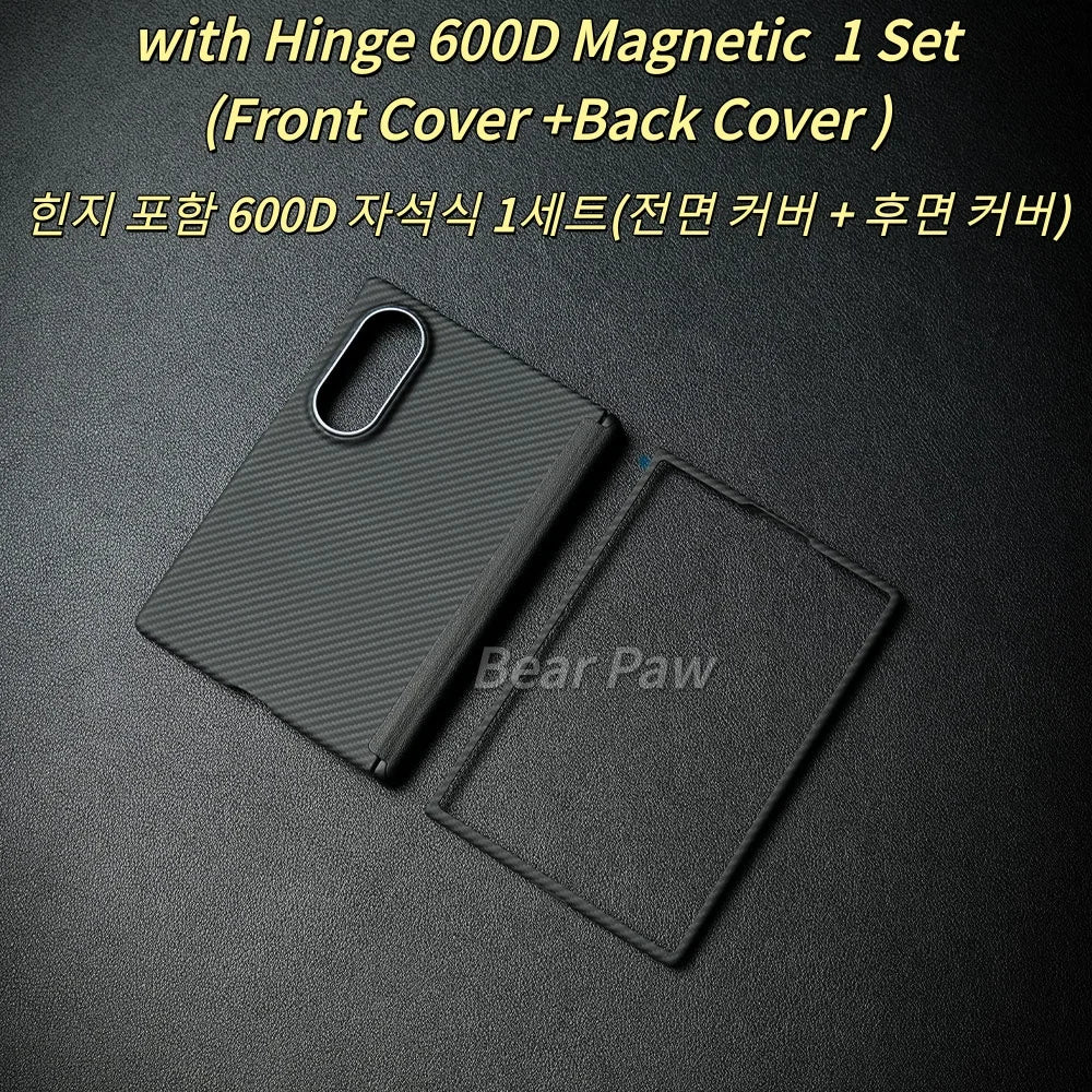 Aixs Hinge Magnetic Case for Samsung Z Fold 8 Wide for MagSafe Aramid Carbon Fiber Cases with Metal Ring Lens Protective Case