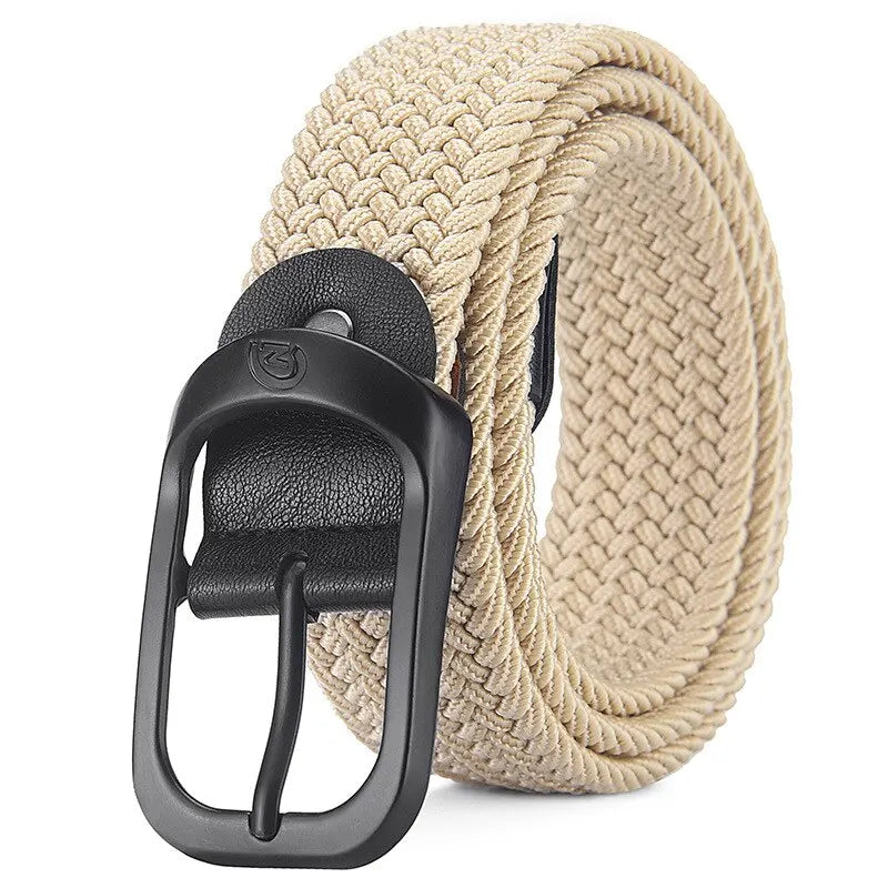 Men's Casual Woven Elastic Belt, Outdoor Sports Belt for Women, No-Punch Climbing Work Belt, Fashion Belt for Men and Women