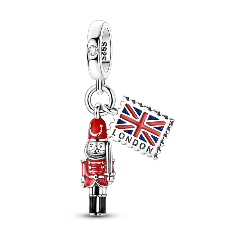 925 Sterling Silver Bright Red Charms Bead CZ Zircon Cute Doll Pendants Fit Original Bracelet DIY Jewelry Women Gift