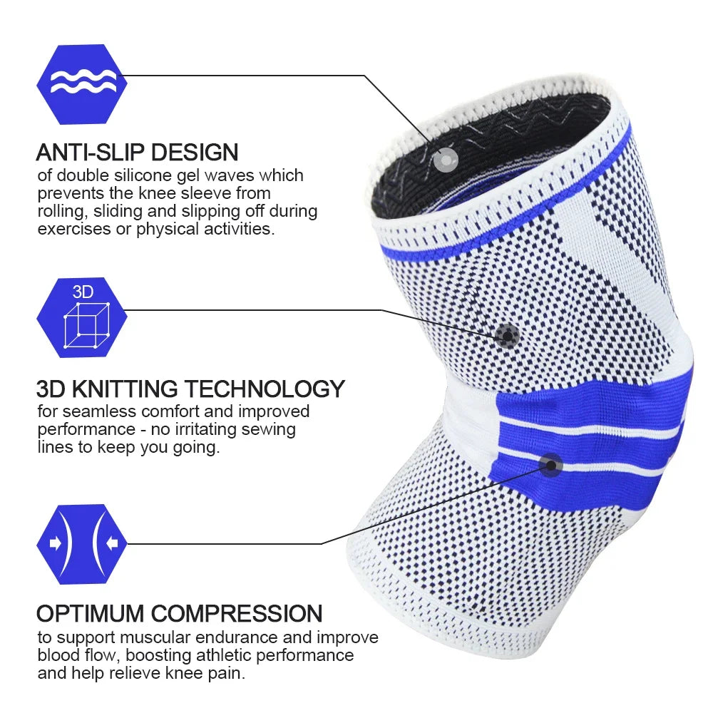 Knitted Knee Sleeve with Silicone Grip Detail