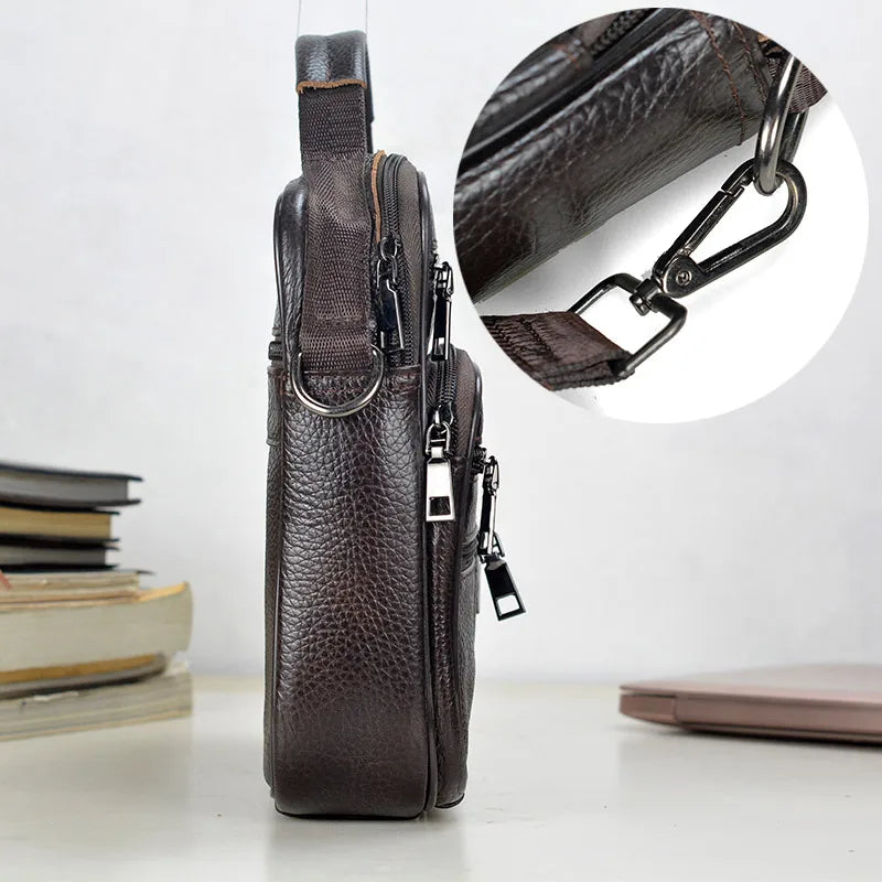 LACHIOUR Genuine Leather Men’s Messenger Bag