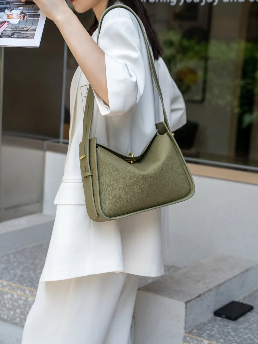 New Genuine Leather Luxury Designer Women Shoulder Crossbody Underarm Bags Cowhide Ladies Large Capacity Tote Bag Fashion Purse