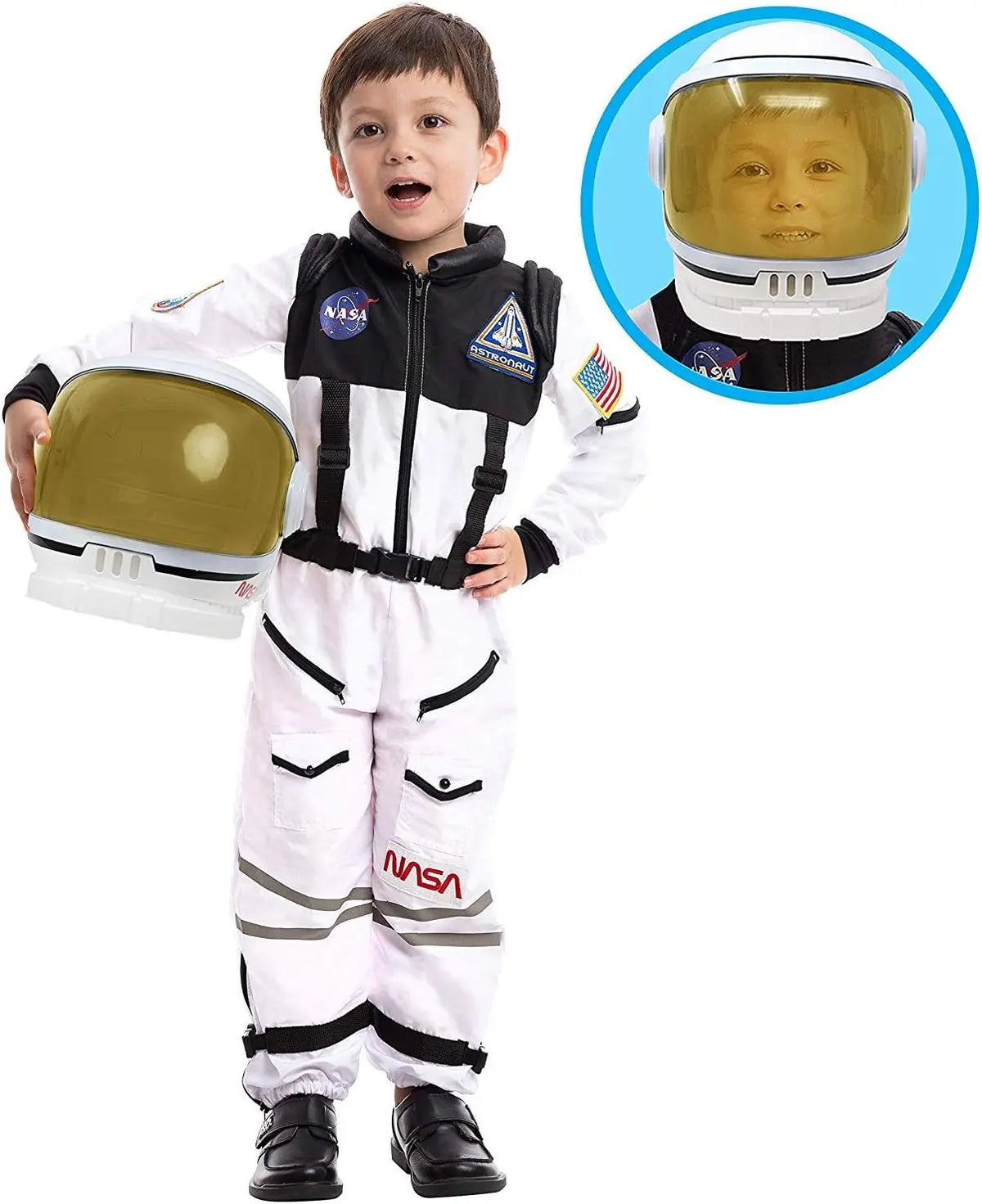JOYFY Astronaut Costume with Helmet, Space Suit for Toddlers and Kids, Astronaut Halloween Costume for Cosplay