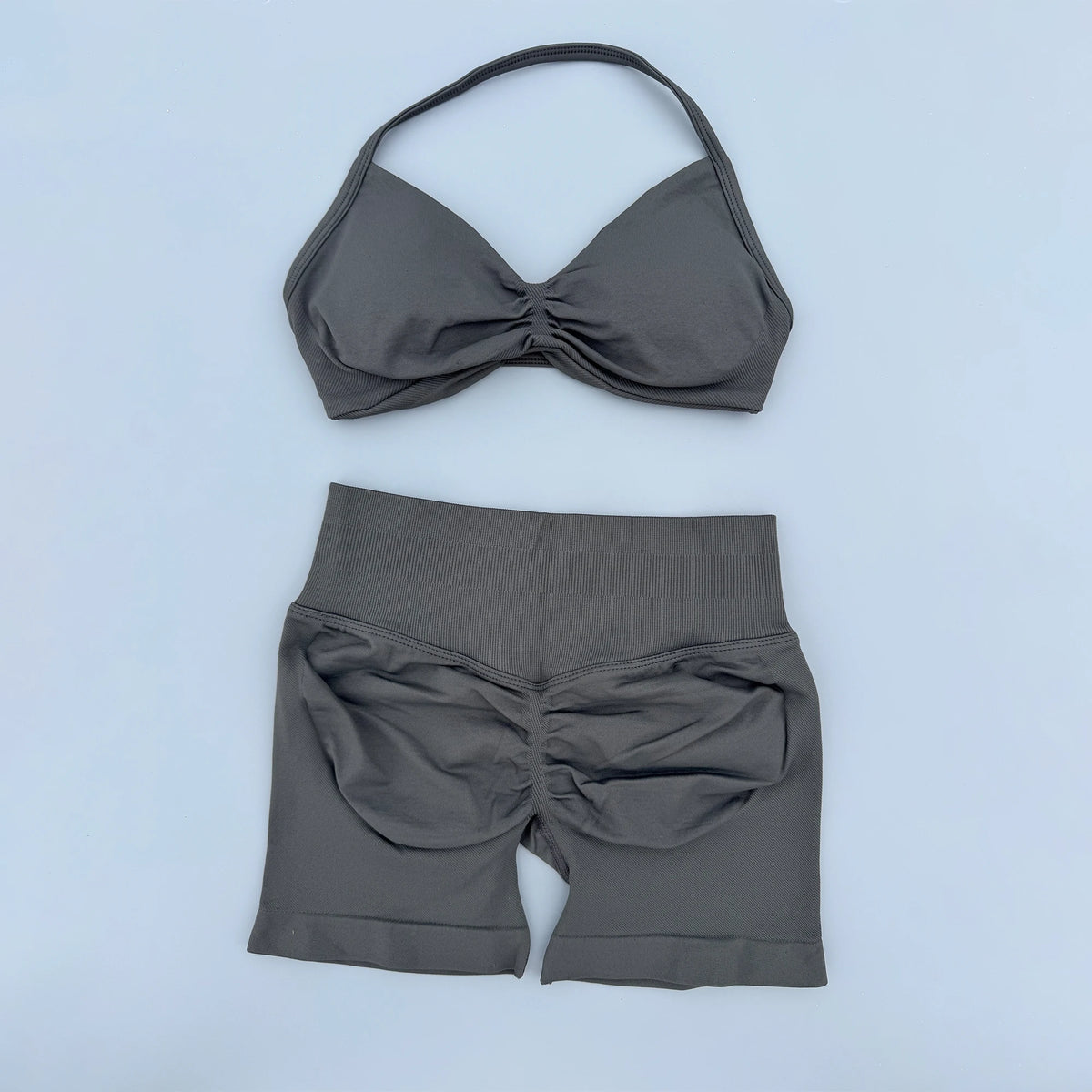 Conjunto de yoga de mujer, 2 piezas, top y pantalón corto