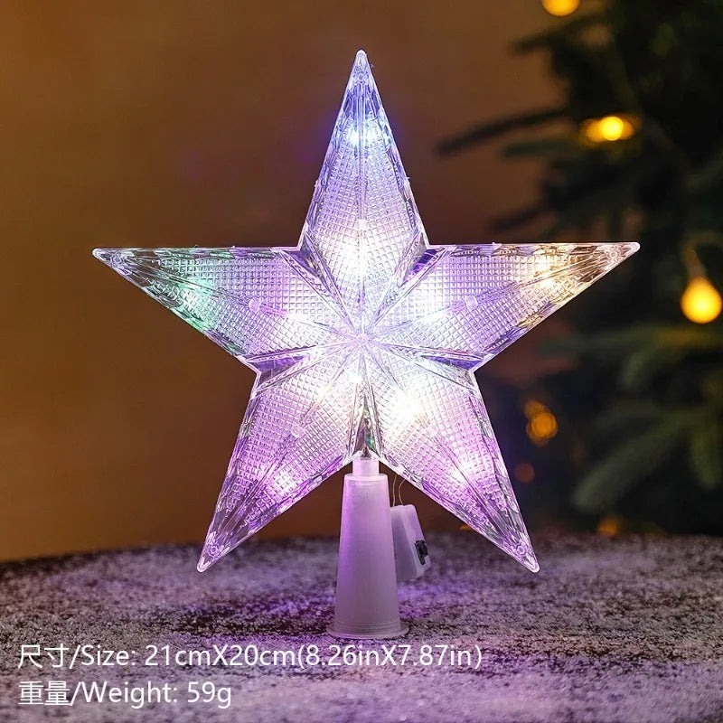 15cm Christmas Tree Decoration Stars Warm White Lights Home Room Decor LED Shining Lamp Xmas Festival TopStar Navidad 1.07in