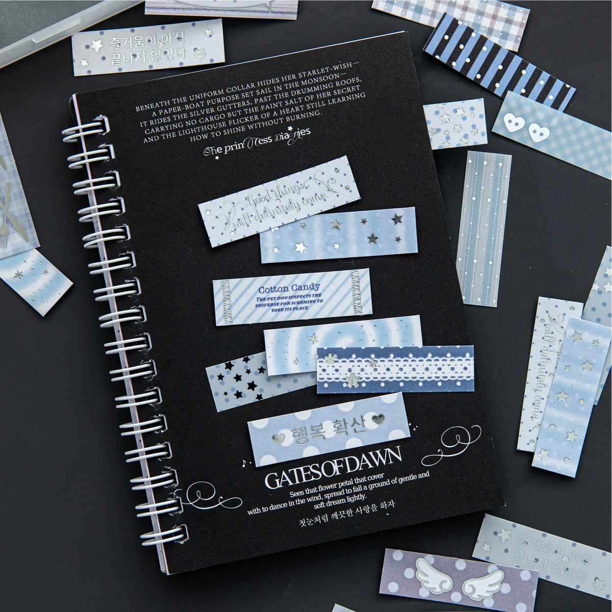 40pcs Plain Island Series Kawaii Basic Versatile Dual Material Hot Silver Stickers DIY Scrapbook Aesthetic Stationery Stickers
