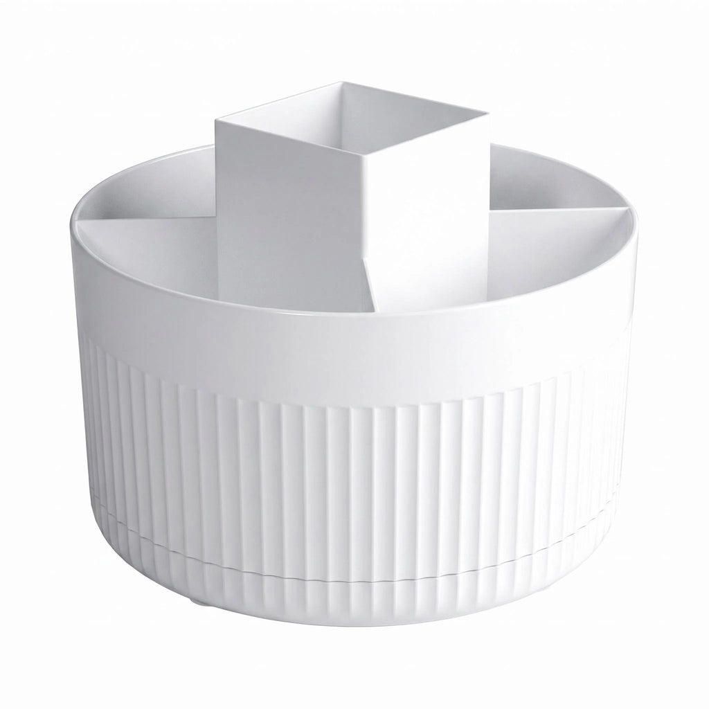 Rotating Plastic Pen Organizer with 5 Compartments