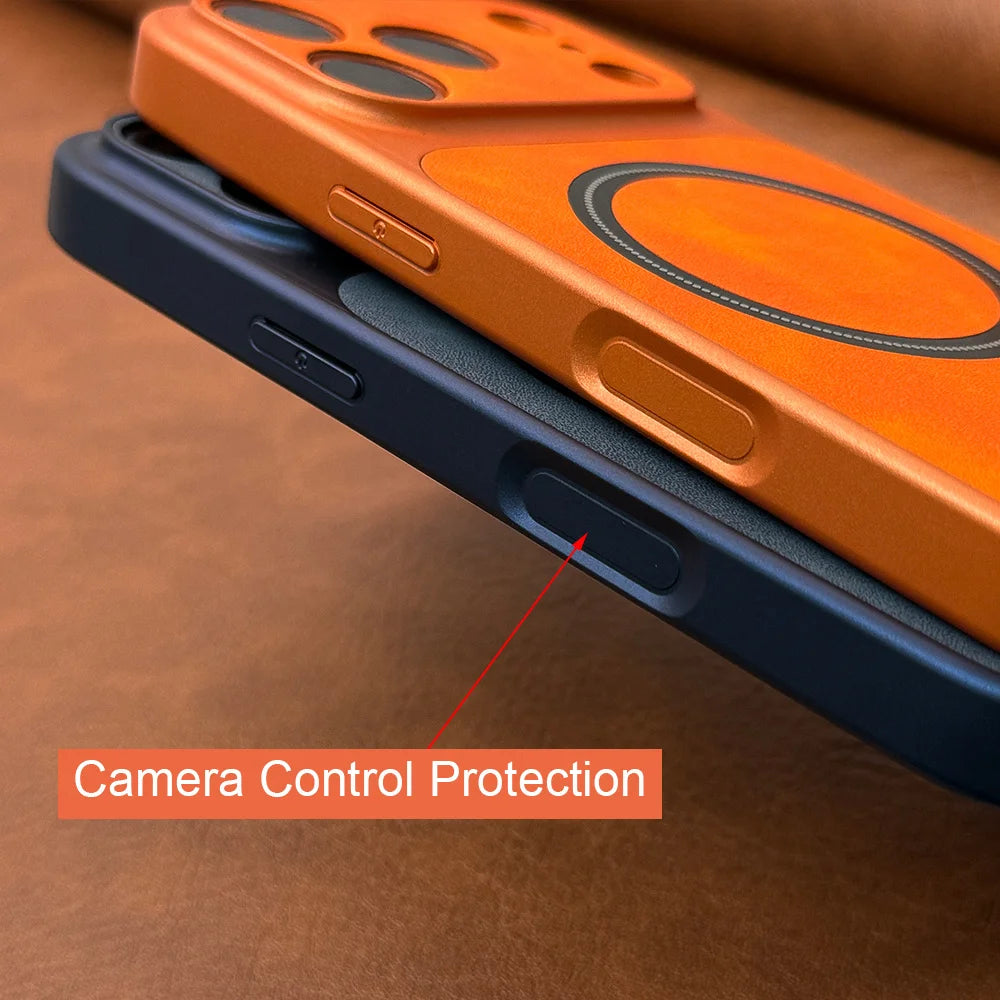 New Matte Artificial Leather Magnetic Phone Case for IPhone 18 17 Air 16 15 14 13 Pro Max for Magsafe Wireless Charge Back Cover