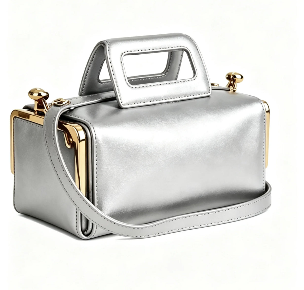 Alirattan 2026 New Arrival Women Black Retro Handle Handbag, Luxury Designer Gold Hardware Structured Shoulder Crossbody Bag