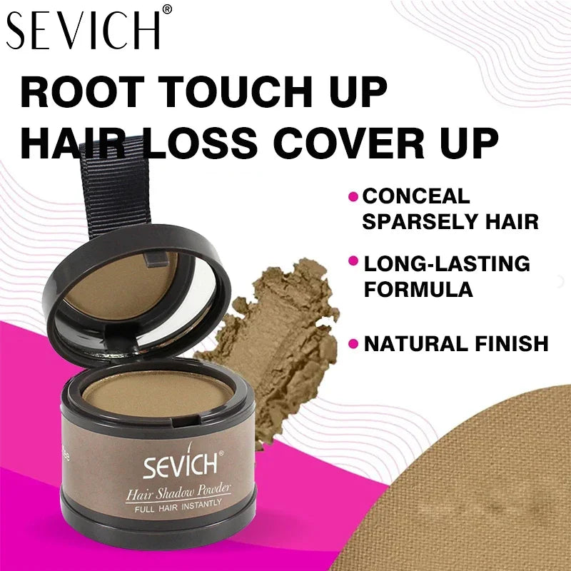 SEVICH Hairline Shadow Powder with Brush, Water- and Sweat-Resistant Hair Loss Concealer, Bald Spot Cover-Up Powder for Women and Men