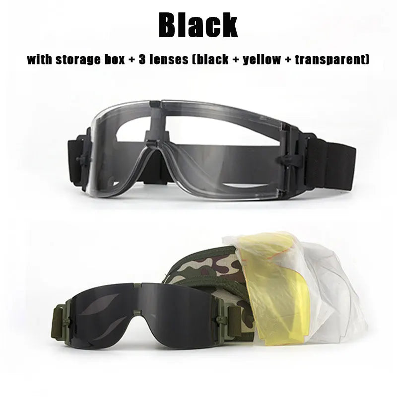 JSJM 2025 Tactical Goggles - Windproof UV400 Protective Eyewear for Shooting, Cycling, Mountaineering & Outdoor Sports