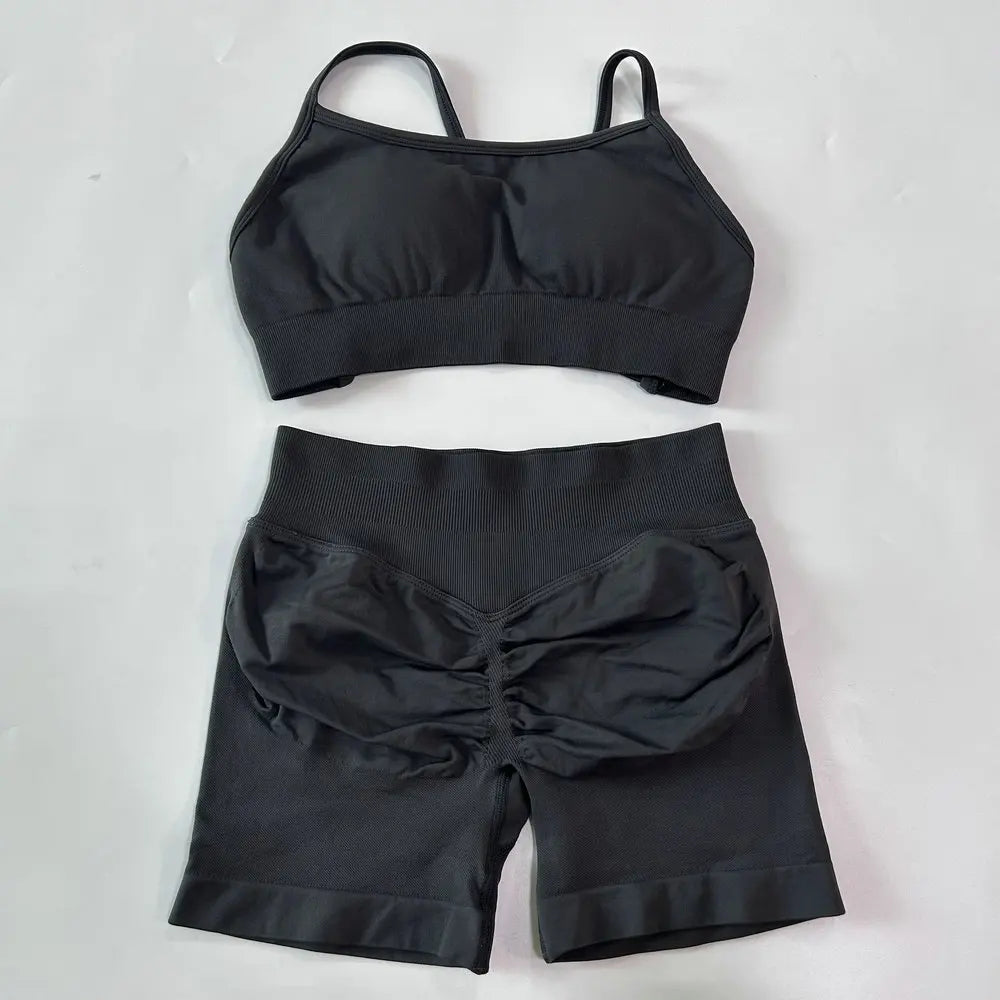 Ensemble yoga femme, haut et short