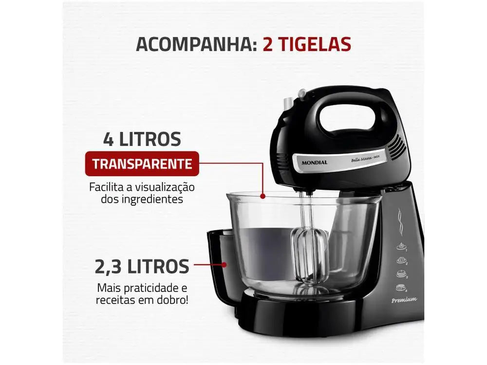 Mondial 400W Bella Massa B-23 Np Mixeur - 110V