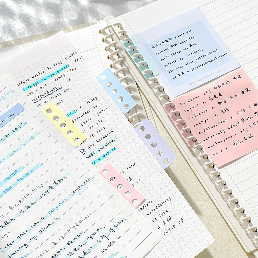 1pc self-adhesive binding hook stickers with round holes - Loose page storage labels for DIY notebook diary photo storage boxes