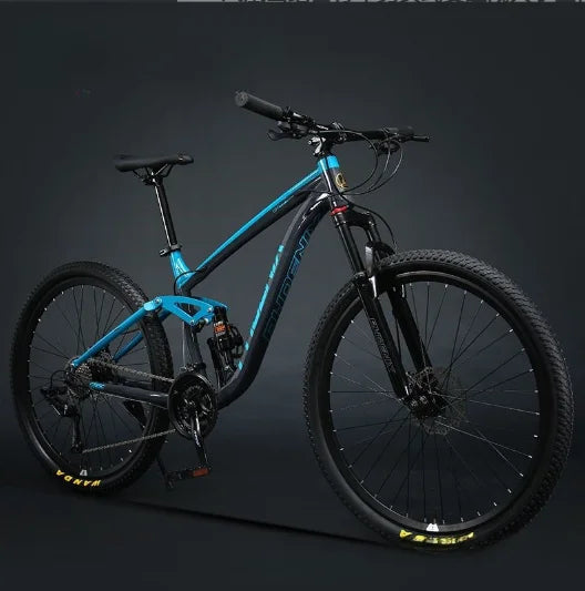 Fashion Full Suspension Mountain Bike High Carbon Steel Frame 24/26/27.5 Inch Disc Brakes Racing Grade 24/27/30 Speed Gears