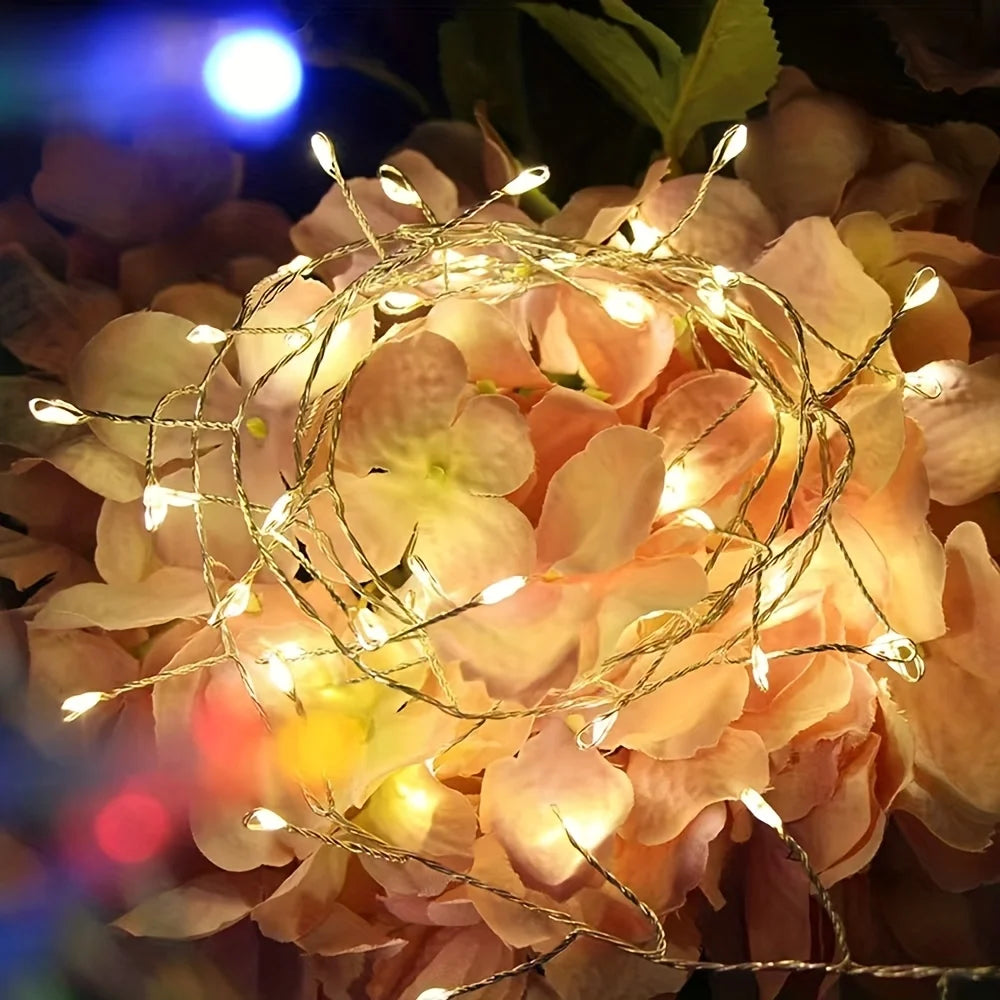 Exploding Starry Burst Vine LED Lights, 8 Lighting Modes USB Operated Copper Wire Lights, Glow Xmas Romantic Ambient Decor
