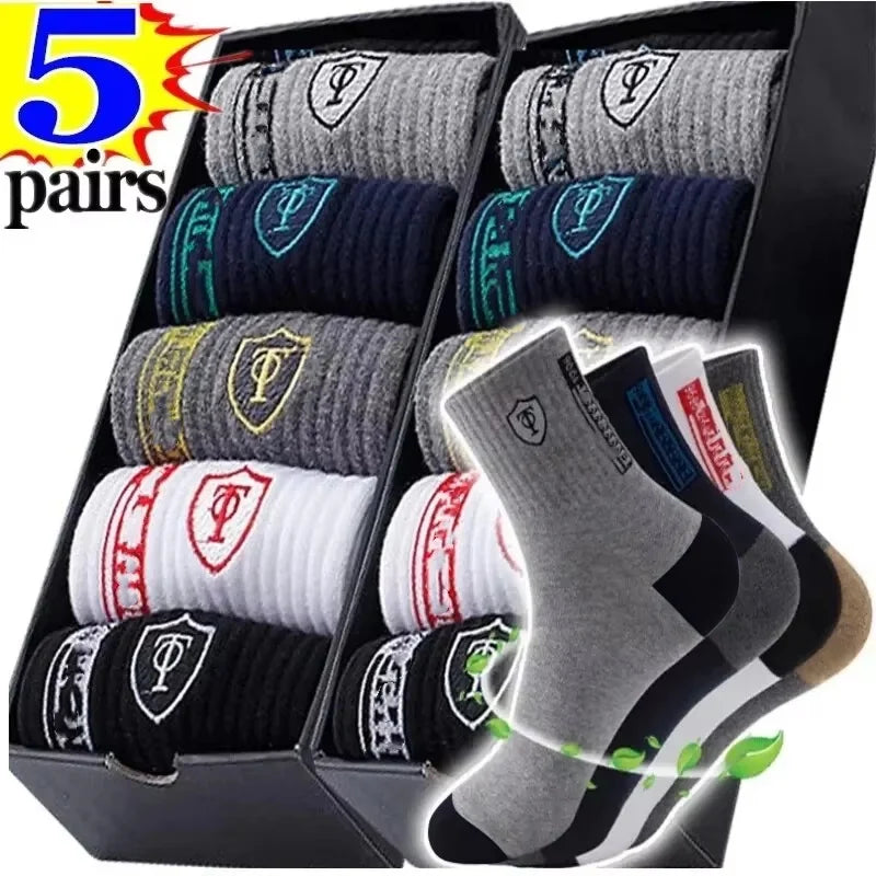 10 Paar atmungsaktive Sportsocken aus Baumwolle für Herren, Bambusfaser, für Herbst und Winter, schweißabsorbierend und geruchshemmend, Business-Socken